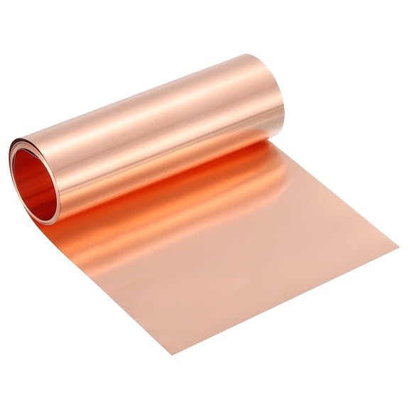 Pure Copper Sheet Roll, 0.15mm 24Ga Thick T2 Copper Flashing 1530mm x 100mm/5Ft x 4in Copper Strip Soft Copper Metal Foil Plate for Craft Electrical House Repair