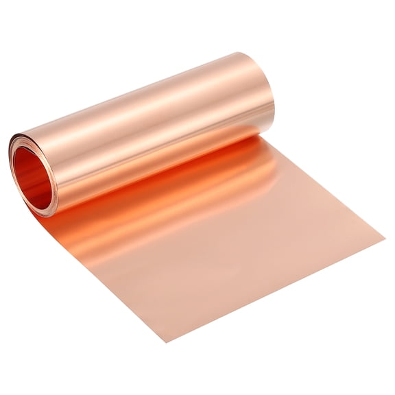 Pure Copper Sheet Roll, 0.1mm 24Ga Thick T2 Copper Flashing 3050mm x 102mm/10Ft x 4in Copper Strip Soft Copper Metal Foil Plate for Craft Electrical House Repair
