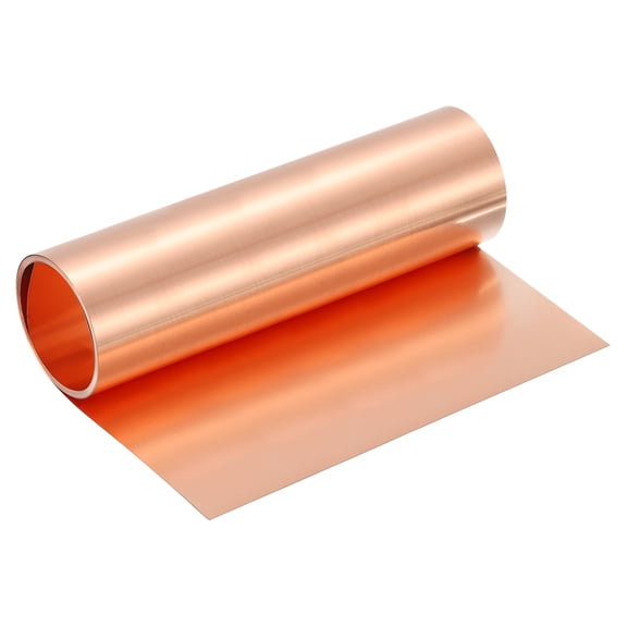Pure Copper Sheet Roll, 0.2mm 24Ga Thick T2 Copper Flashing 1070mm x 250mm/3.5Ft x 10in Copper Strip Soft Copper Metal Foil Plate for Craft Electrical House Repair