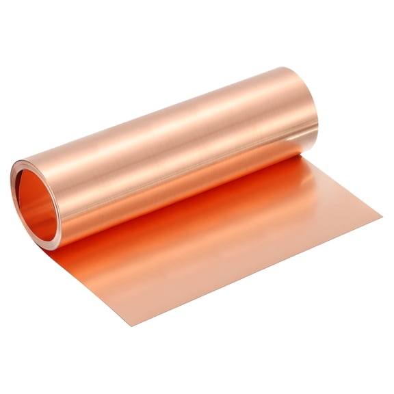 Pure Copper Sheet Roll, 0.3mm 24Ga Thick T2 Copper Flashing 3050mm x 254mm/10Ft x 10in Copper Strip Soft Copper Metal Foil Plate for Craft Electrical House Repair