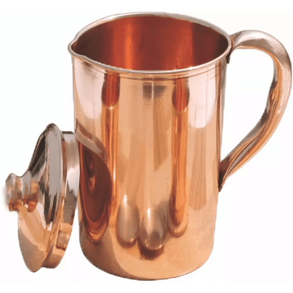 Pure Copper Smooth Water Jug/Copper Pitcher For Ayurveda Health Benefit