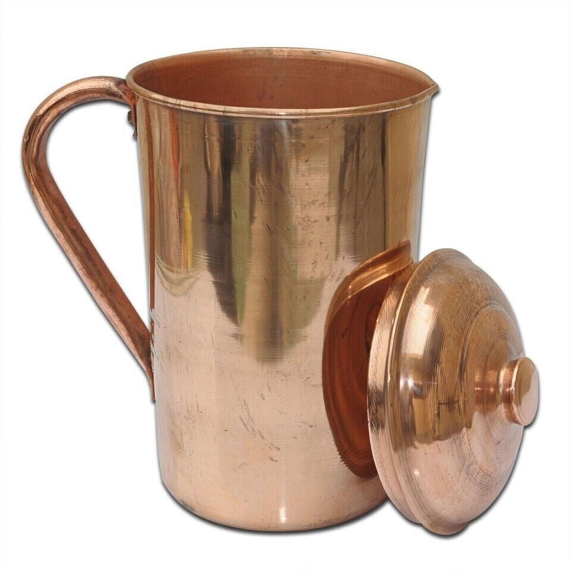 Handcrafted Copper Water Pitcher with Lid for Ayurvedic Benefits