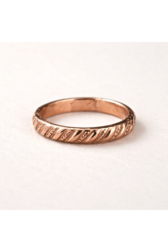 Pure Copper Stacking Ring, Minimalist Textured Band Ring, Handmade Bohemian Jewelry
