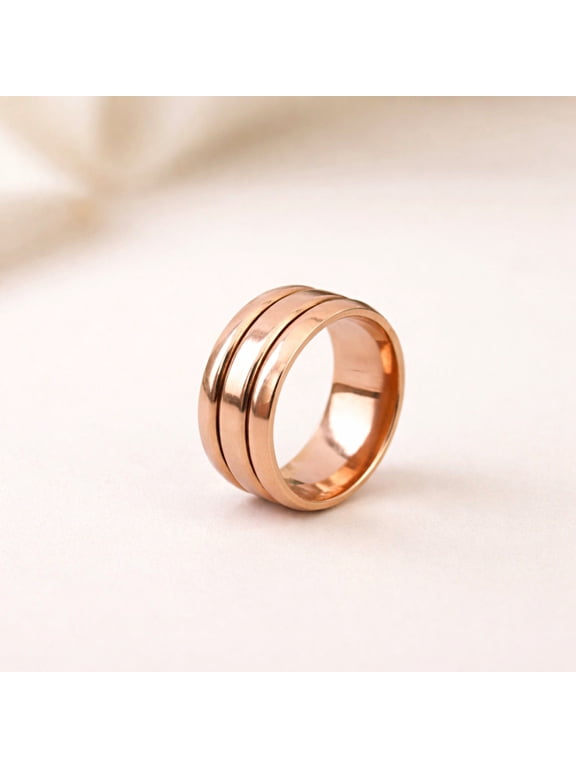 Pure Copper Statement Ring – Minimalist Meditation Band, Handmade Stacking Jewelry, Unisex Anxiety Fidget Ring