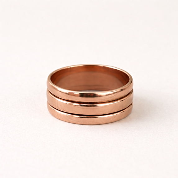 Pure Copper Statement Ring – Minimalist Meditation Band, Handmade Stacking Jewelry, Unisex Anxiety Fidget Ring