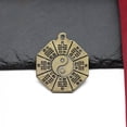 thumbnail image 1 of Pure Copper Taoist Seal Feng Shui Tai Chi Bagua Car Pendant Good Luck Keychain, 1 of 4