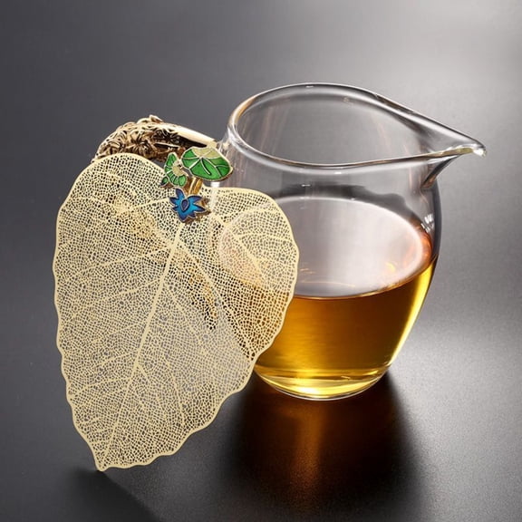 Pure Copper Tea Strainer Buddha Leaf Shaped Tea Filter Funnel Gongfu Tea Ceremony Accessories for Chinese Style Teaware Set