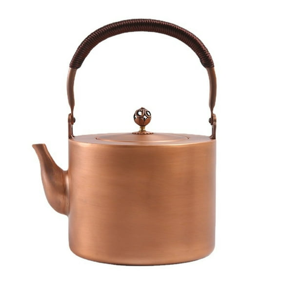 Pure Copper Teapot, Handmade Solid Copper Tea Pot Kettle, Coffee Pot Stovetop Teapot with Anti-Scald Handle,Kitchen Decor for Gas Induction Stovetops