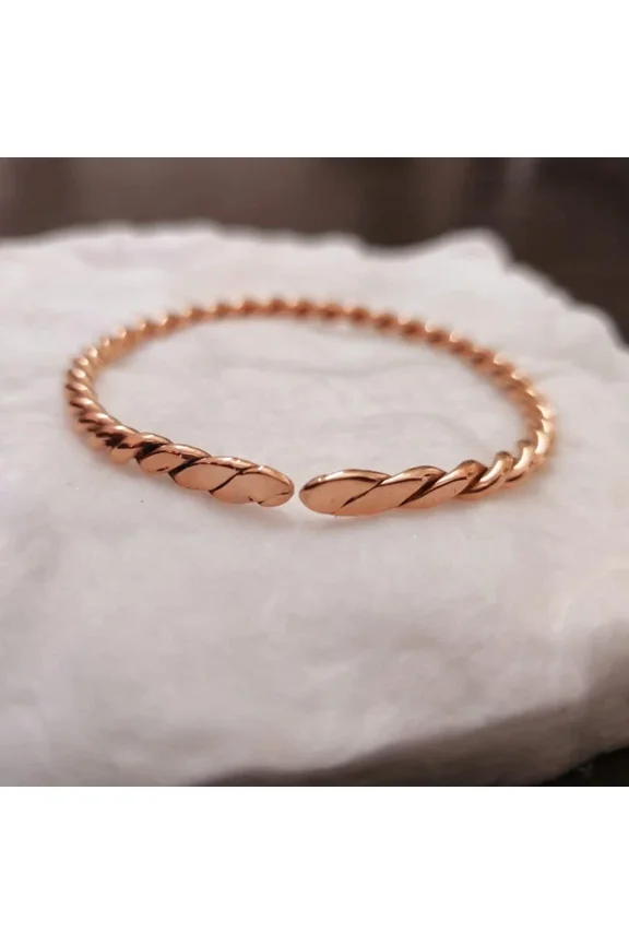Pure Copper Tensor Ring Bangle Bracelet, Copper round cuff adjustable bangle