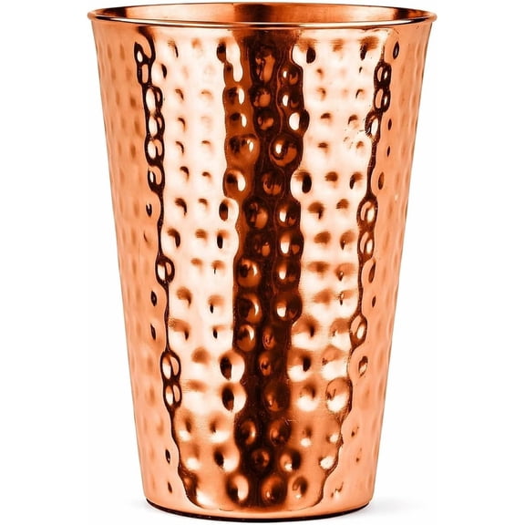 Pure Copper Tumblers || No coating| Lacquer Free| Handcrafted Hammered Ayurvedic Glasses | 18 OZ Water Cups for , Detox & Hydration | Luxury