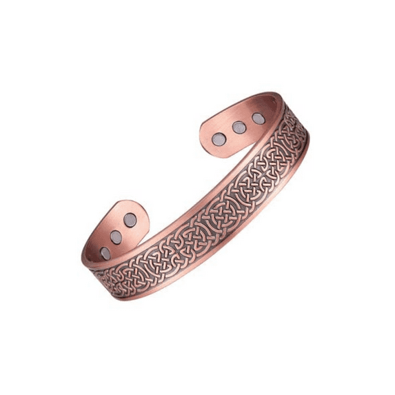 Pure Copper Ultra Strength Magnets Copper Chain Cuff Bracelet - Adjustable - Heavyweight Steampunk Nordic Style - For Men & Women