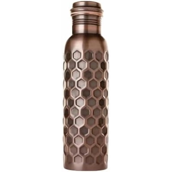 Pure Copper Water Bottle - 32 oz - BPA Free Non-Insulated Jointless Leakproof Durable Metal Bottles for Sports and Travel - Antique Diamond$$Sport & Recreation Other