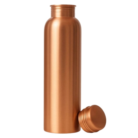 Pure Copper Water Bottle 950 ml 320 g 25 cm Height 8 cm Width Leak Proof Drinking Bottle for Home, Office & Gym