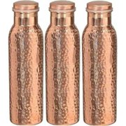 Pure Copper Water Bottle For Yoga Ayurveda Health Benefits 950 Ml Hammered By Indian Handmade