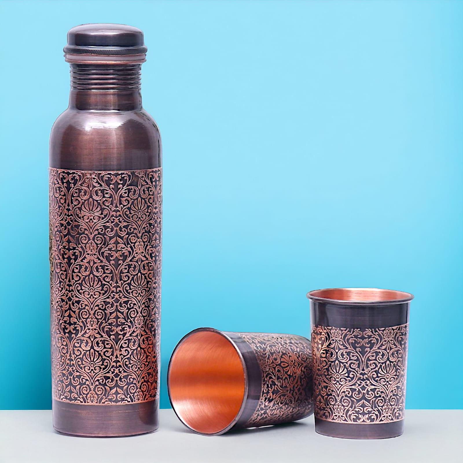 Copper Bottles And Glasses