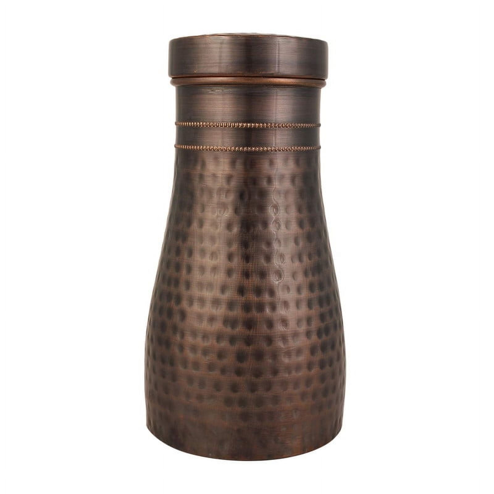 KC Pure Copper Water Bottle With Hammered Finish & Tumbler Lid - 1250ml, Lacquer Coated, Ayurvedic Health Benefits - View #4