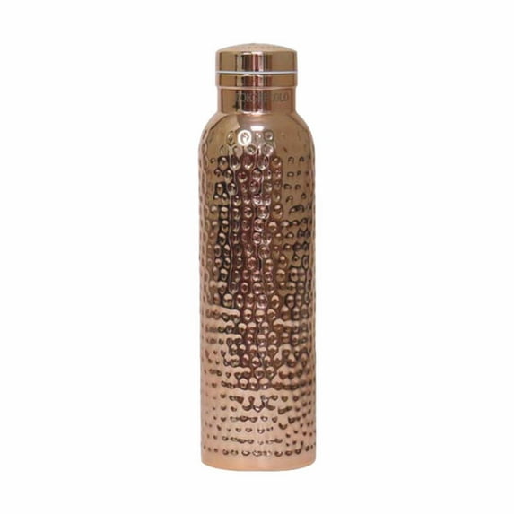 Pure Copper Water Bottle with Canvas Carrying Bag, Leakproof Design for Enhanced Hydration and Portable Use