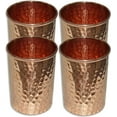 thumbnail image 1 of Pure Copper Water Glass for Ayurveda Health Benefit Smooth Finished Hammered Tumbler - 4 Piece, 1 of 1
