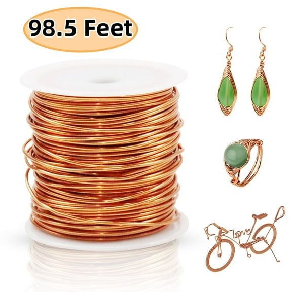 Pure Copper Wire 16 Gauge/1.3 mm Diameter 98.5 feet Soft Copper Wire for Gardening Jewelry Making,Crafts,Gardening,Garland,Plants Support