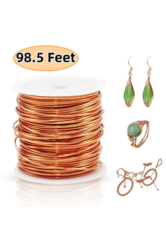 Pure Copper Wire 16 Gauge/1.25 mm Diameter 98.5 feet Soft Copper Wire for Gardening Jewelry Making,Crafts,Gardening,Garland,Plants Support