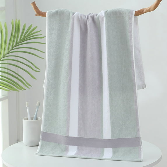 Pure Cotton Absorbent Bath Towel Soft Thick Quick Dry Towel for Bathroom Gym Beach Spa Home Use Large Size Bath Sheet Quick Drying Fabric Striped Design