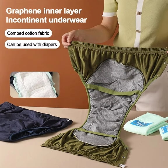 Pure Cotton Adult Diapers High Absorption Anti-Side Leakage Leak-proof Underwear Water Resistant Skin-Friendly
