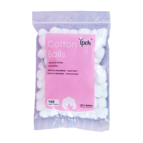Pure Cotton Balls - Soft, Absorbent & Gentle for Makeup Removal, Skincare, Baby Care & First Aid (White, 100 Count)