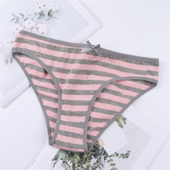 Pure Cotton Breathable Casual Classic Fit Bikini Briefs Thongs for Women Red 2Xl