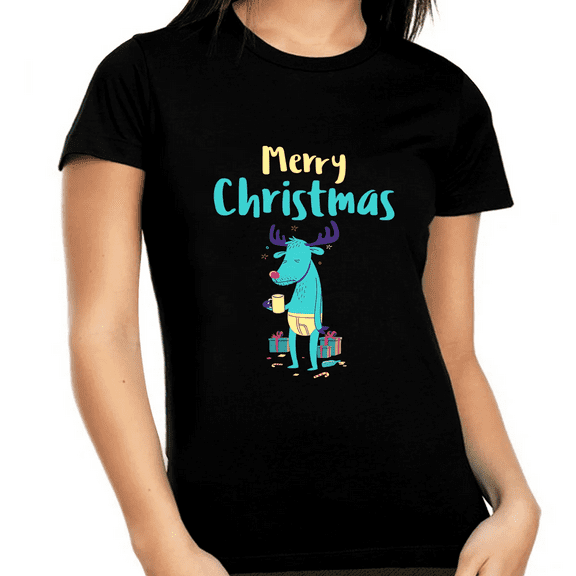 Pure Cotton ChristmasT- Shirt Funny Holiday Graphic Tee, Casual Xmas Top