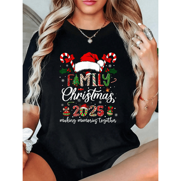 Pure Cotton ChristmasT- Shirt Funny Holiday Graphic Tee, Casual Xmas Top