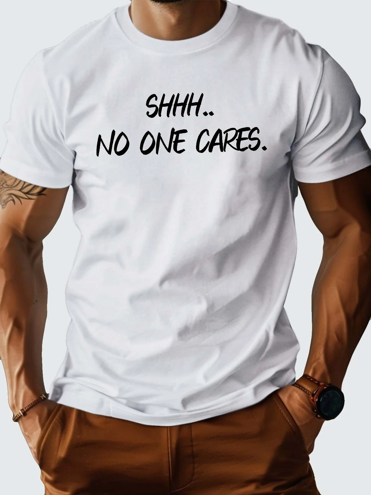 Pure Cotton Comfort Fit Men s Tshirt Shhh No One Cares Walmart pure-cotton-comfort-fit-men-s-tshirt-shhh-no-one-cares-walmart