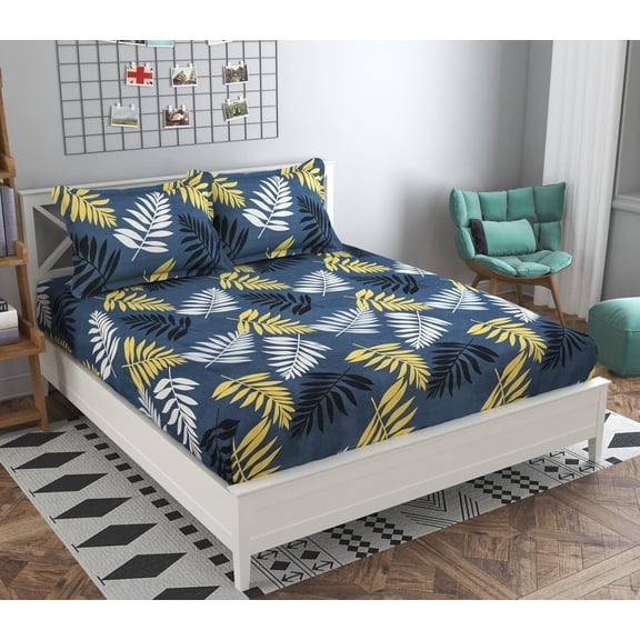 Pure Cotton Double Bedsheets With 2 Pillow Covers - 88 X 90 Inches, Dark Grey | Super Soft Premium Brushed Glace Cotton Bedsheet, Breathable & Wrinkle Free