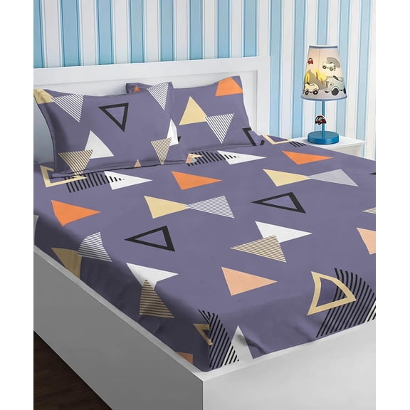 Pure Cotton Double Bedsheets With 2 Pillow Covers - 88 X 90 Inches, Dark Grey | Super Soft Premium Brushed Glace Cotton Bedsheet