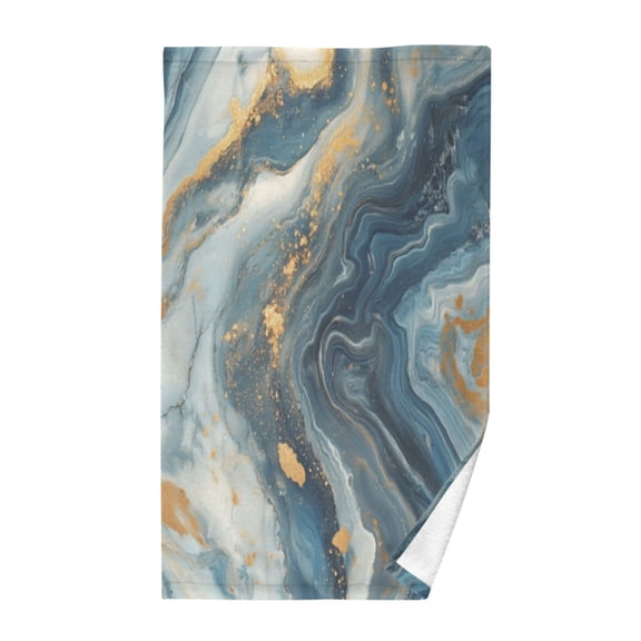 Pure Cotton Face Towel 16x28 Inches Hand Towel Bath Towel Hand Bath Towels Soft Good Water Absorption for Washing Face Wiping Face Blue Marble Pattern
