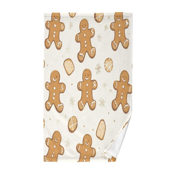 Pure Cotton Face Towel 16x28 Inches Hand Towel Bath Towel Hand Bath Towels Soft Good Water Absorption for Washing Face Wiping Face Christmas Cartoon Gingerbread Man