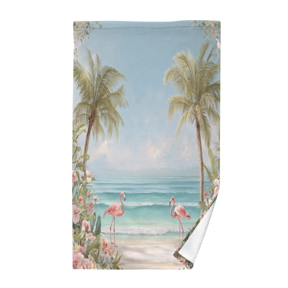 Pure Cotton Face Towel 16x28 Inches Hand Towel Bath Towel Hand Bath Towels Soft Good Water Absorption for Washing Face Wiping Face 3d Wall Palm Trees