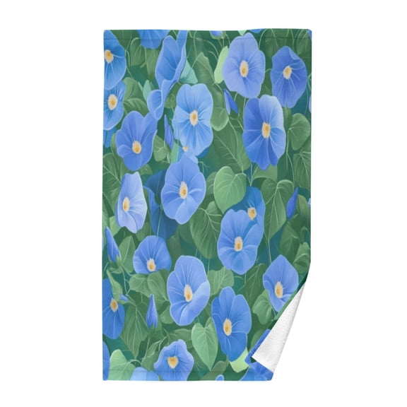 Pure Cotton Face Towel 16x28 Inches Hand Towel Bath Towel Hand Bath Towels Soft Good Water Absorption for Washing Face Wiping Face Blue Morning Glory