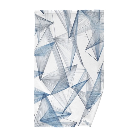 Pure Cotton Face Towel 16x28 Inches Hand Towel Bath Towel Hand Bath Towels Soft Good Water Absorption for Washing Face Wiping Face Blue Triangle