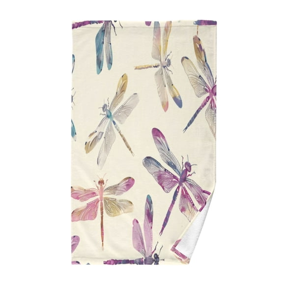 Pure Cotton Face Towel 16x28 Inches Hand Towel Bath Towel Hand Bath Towels Soft Good Water Absorption for Washing Face Wiping Face Colorful Dragonfly