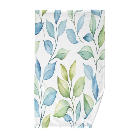 Pure Cotton Face Towel 16x28 Inches Hand Towel Bath Towel Hand Bath Towels Soft Good Water Absorption for Washing Face Wiping Face Cool Leaf