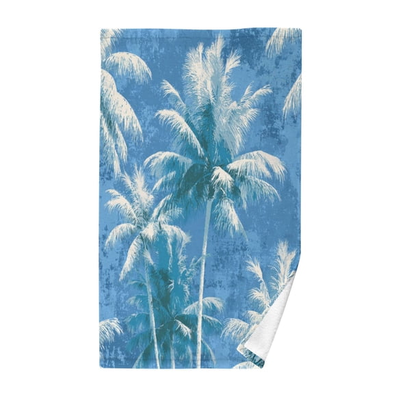 Pure Cotton Face Towel 16x28 Inches Hand Towel Bath Towel Hand Bath Towels Soft Good Water Absorption for Washing Face Wiping Face Palm Tree Pattern