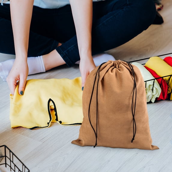 Pure Cotton Flannel Drawstring Storage Bag, Travel Clothes Organizer, Underwear Laundry Bag, Large Capacity Multi-Purpose Organizer with Durable Design