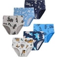 thumbnail image 1 of Pure Cotton Little Boys Briefs Soft Dinosaur Truck Toddler Underwear Kids Undies (Pack of 6) 2T, 1 of 6