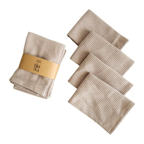 Pure Cotton Plain Color Waffle Washer Towel Clearance Sale Cotton Plain Dish Towels Pineapple Pads Kitchen Rags,,1PC brown