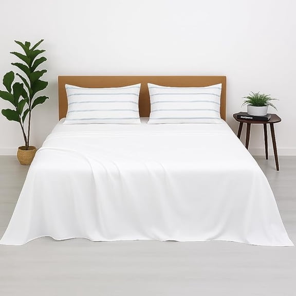 Pure Cotton Plain Double Bed Bedsheet With 2 Pillow Covers - Size 90 X 100 Inches, White | Lightweight, Soft & Breathable - Perfect For Gifting On Weddings Bedsheet