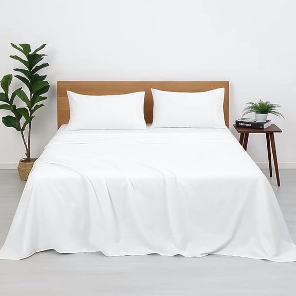 Pure Cotton Plain Double Bed Bedsheet With 2 Pillow Covers - Size 90 X 100 Inches, White | Lightweight, Soft & Breathable - Perfect For Gifting On Weddings Bedsheet