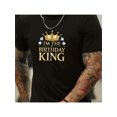 thumbnail image 1 of Pure Cotton Short-sleeved I'M THE BIRTHDAY KING T-shirt - Summer Round Neck Trend - Golden Crown, 1 of 7