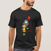 QZBON CE Pure Cotton T-shirt Rick and Morty Printing Short Sleeves,T-shirt Gifts for Men, Plus Size Black Clothing