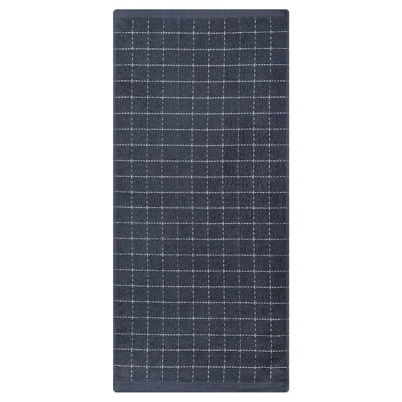 Pure Cotton Terry Kitchen Towels, Checkered Designed, Soft and Super Absorbent Dish Towels Kitchen Towels Gray 28*13 In