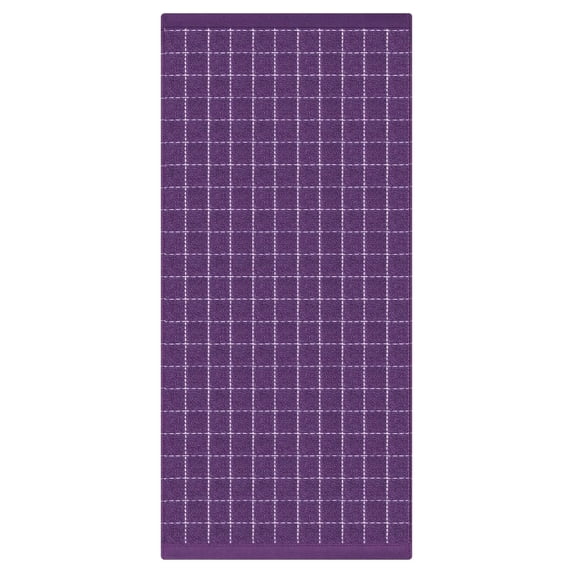 Pure Cotton Terry Kitchen Towels, Checkered Designed, Soft and Super Absorbent Dish Towels Kitchen Towels Purple 28*13 In
